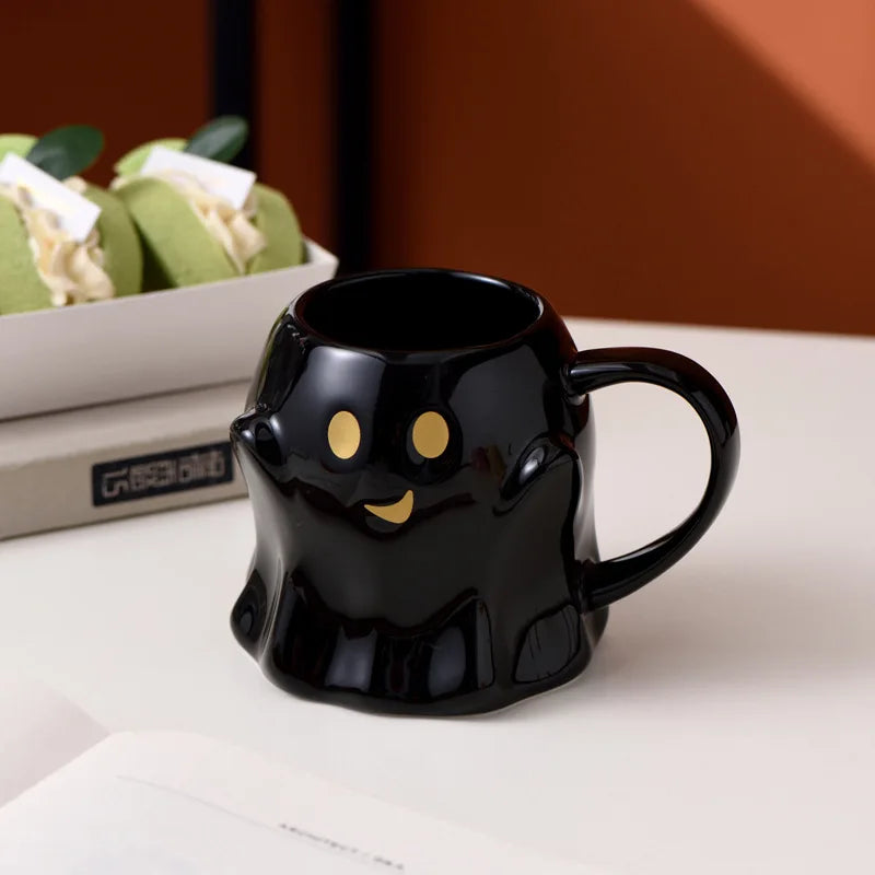 Adorable Ceramic Ghost Mug Spooky Novelty Ghostface Coffee Cup