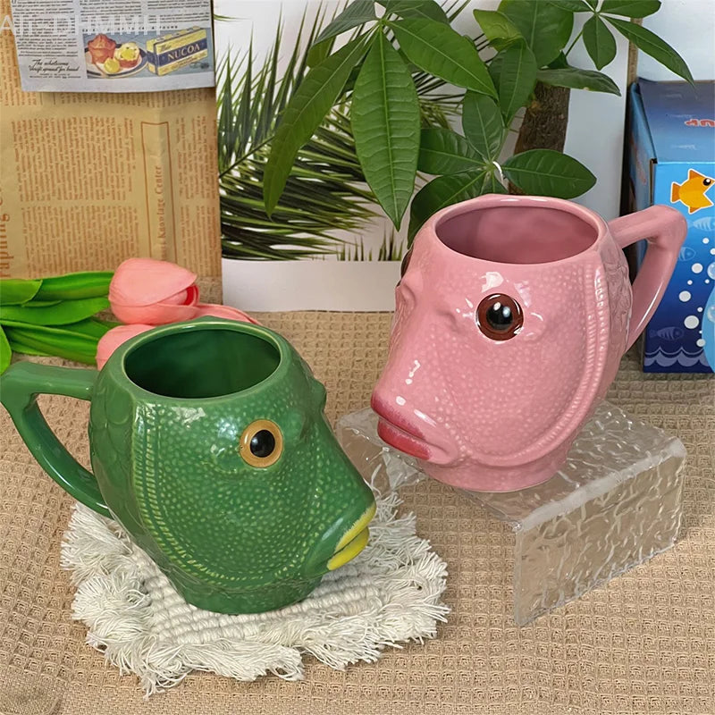 Funny Cup Ugly Greenhead Fish Ceramics Coffee Cup
