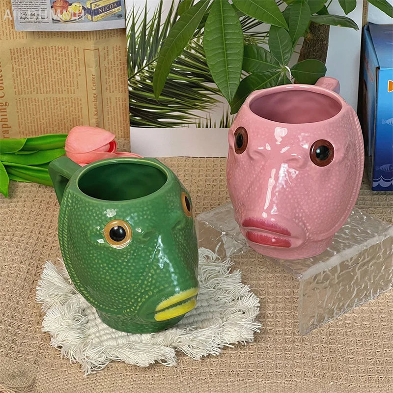 Funny Cup Ugly Greenhead Fish Ceramics Coffee Cup
