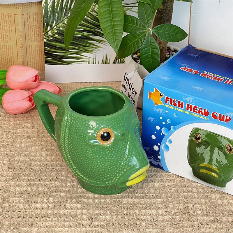 Funny Cup Ugly Greenhead Fish Ceramics Coffee Cup