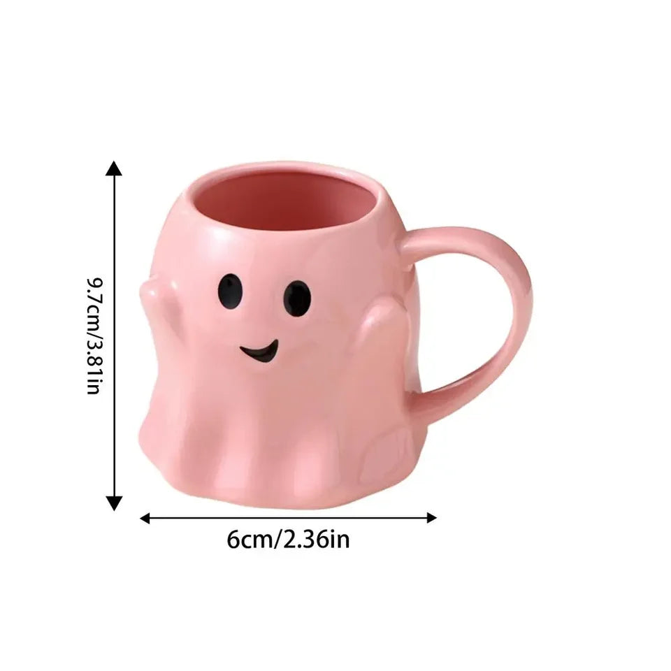 Adorable Ceramic Ghost Mug Spooky Novelty Ghostface Coffee Cup