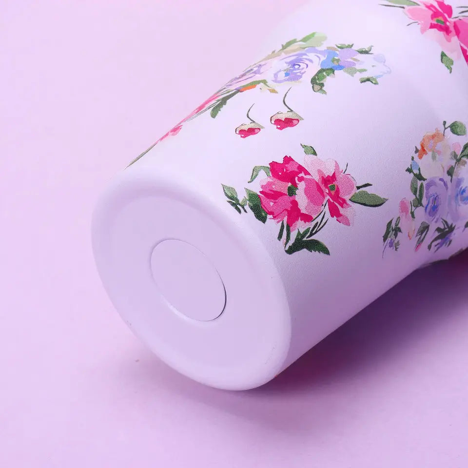 Insulated Travel Tumbler with Handle Straw Lid