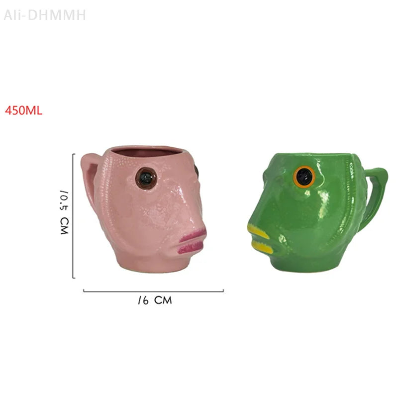 Funny Cup Ugly Greenhead Fish Ceramics Coffee Cup